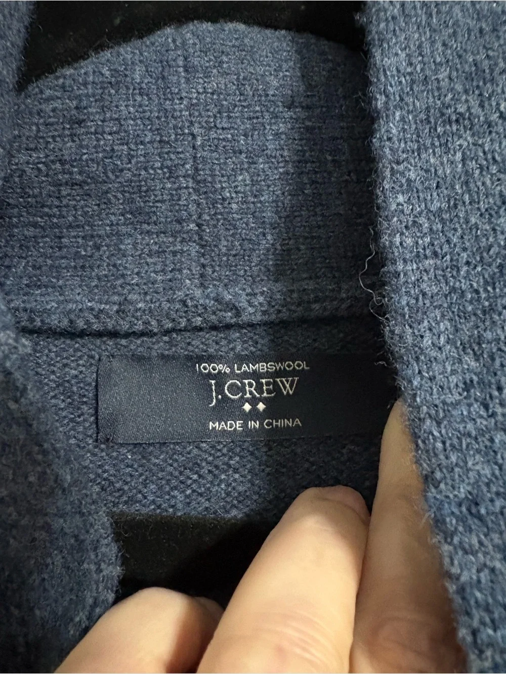 J. Crew 100% Lambswool Fair Isle Shawl Collar Cardigan Sweater Blue M